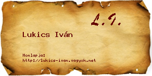 Lukics Iván névjegykártya
